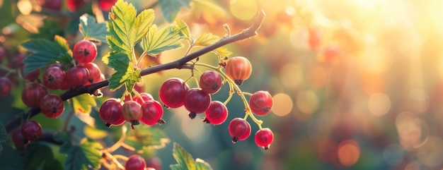 CloseUp of Blackcurrant Berries on Tree Branch