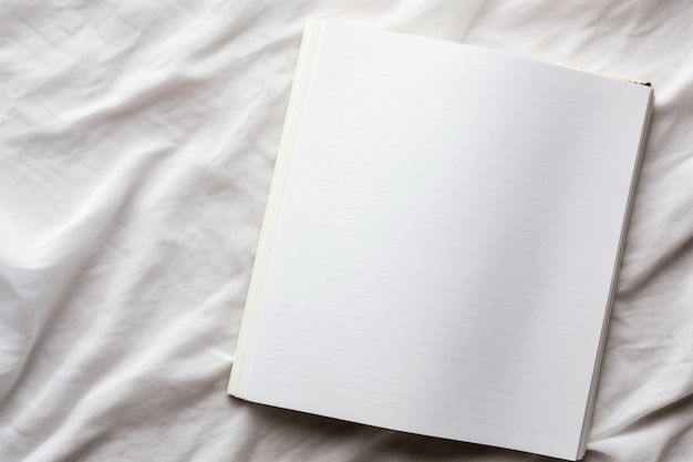 Closeup of a blank notebook with space for writing