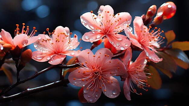 Closeup of blossoming flower plant in nature