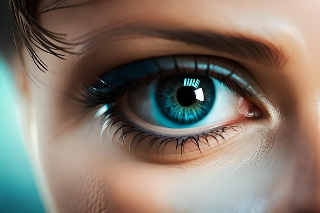 Closeup of a blue human eye