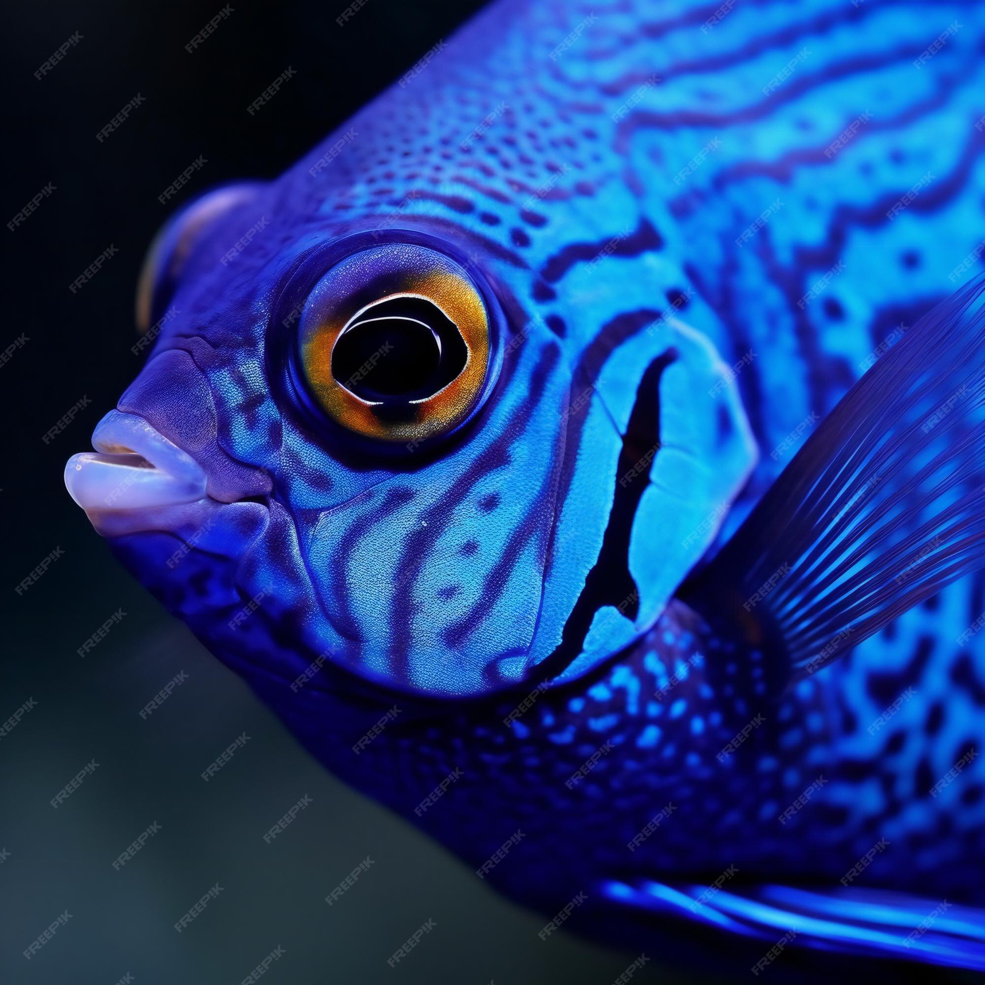 Premium AI Image | Closeup of a blue tropical fish tropical fish