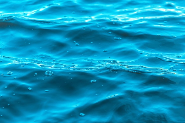 Closeup of blue water in the sea