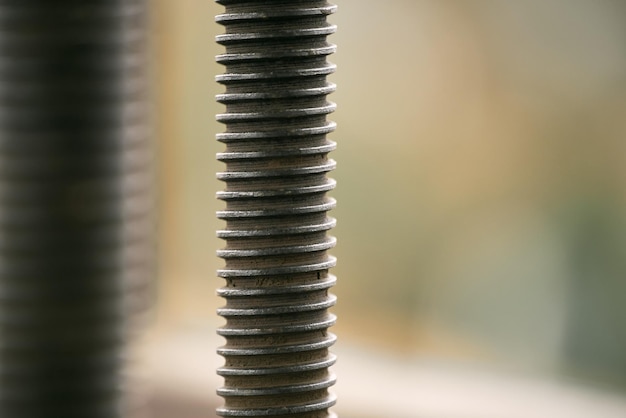 Closeup of bolt thread rust old thread of the bolt