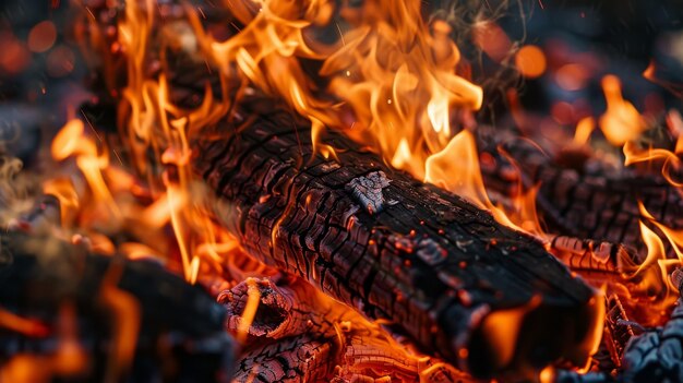 Closeup of a bonfire