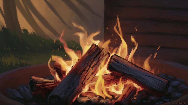 Closeup of a bonfire