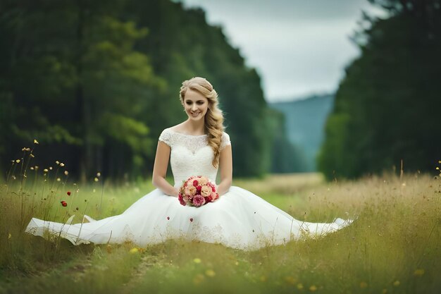 Closeup of bouquet made of white