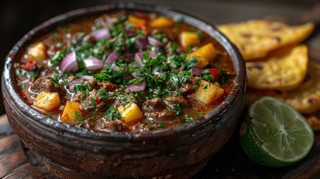 CloseUp of Bowl of Food on Table