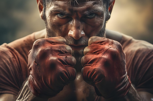 Closeup of a Boxer's Skillful Hands ai generated art