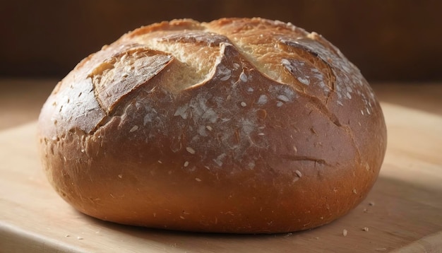 Photo closeup bread loaf on cutting board