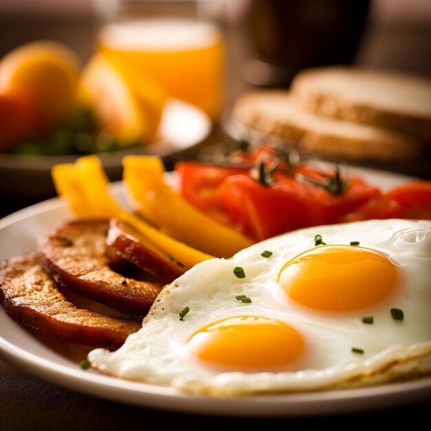 Closeup of Breakfast Food