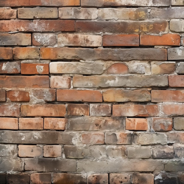 Closeup of Brick Wall with Mortar Joints