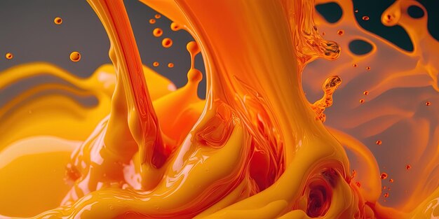 A closeup of bright orange ink in the lake