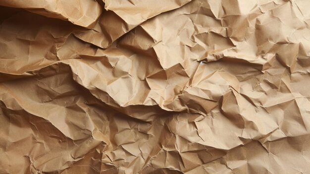 Closeup of brown crumpled paper texture