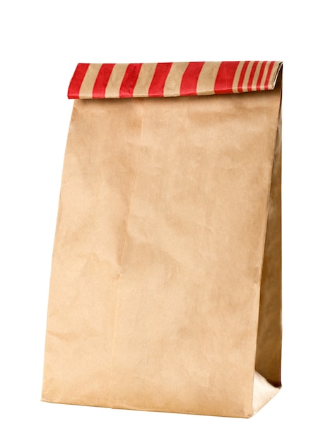 Closeup of a brown paper bag