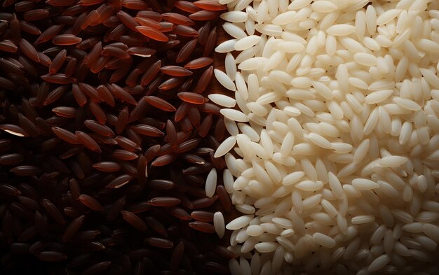 CloseUp of Brown and White Rice Generated By Ai