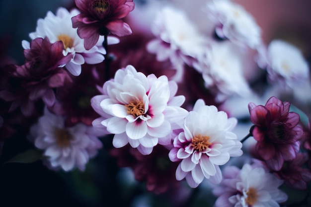 A closeup of a bunch of flowers