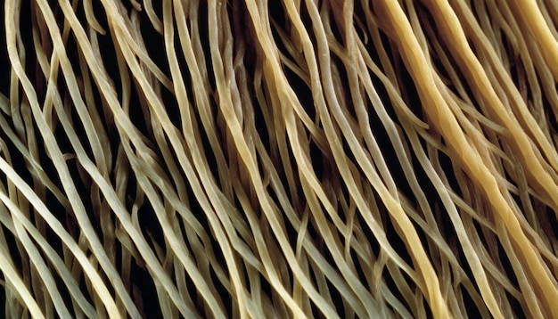 Closeup of a bundle of noodles ready for a delicious meal