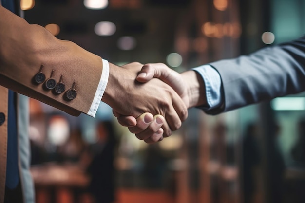 Closeup of Business Collaboration Handshake Generative Ai