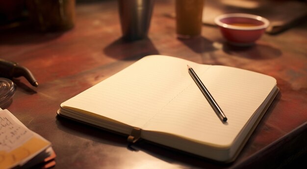 Closeup of business person writing on a notebook business persons working table