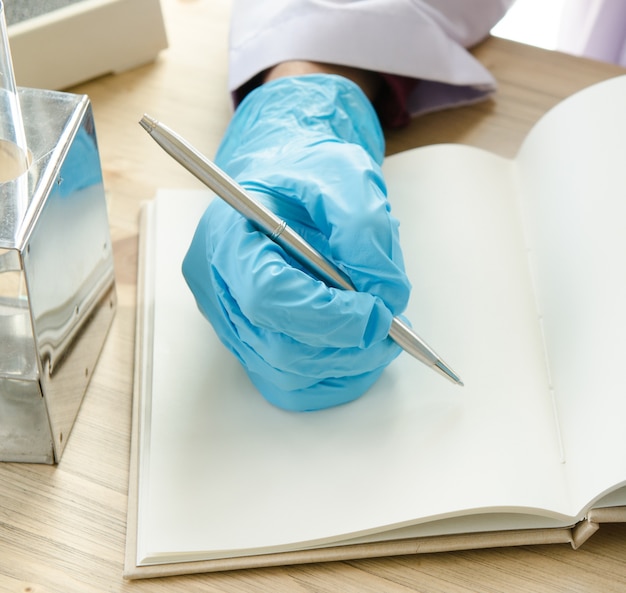 Closeup of a businessman at work on some documents