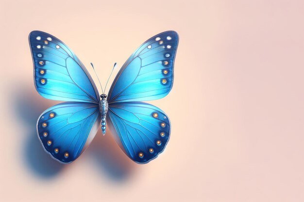 Closeup butterfly on a clean background space for text