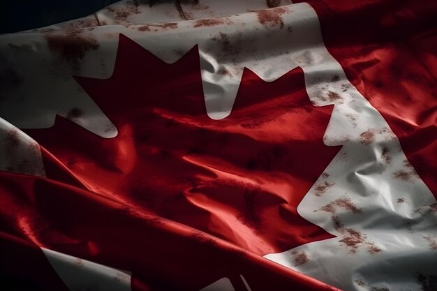 Closeup of Canadian flag