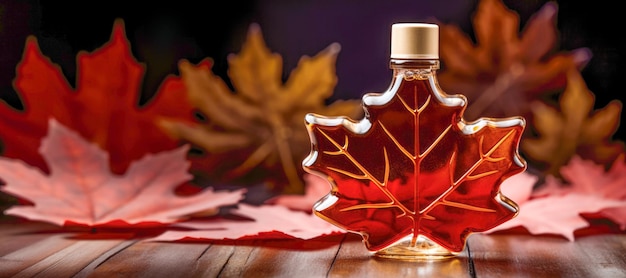 A closeup captures the amber beauty of maple syrup showcasing its rich and delicious liquid form