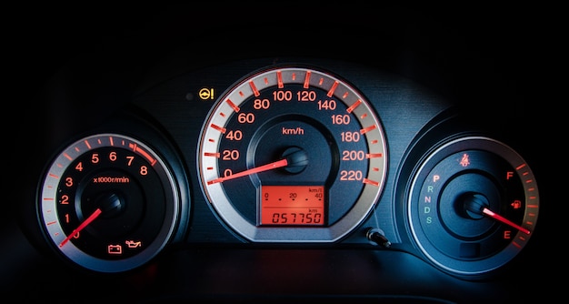 closeup car dashboard