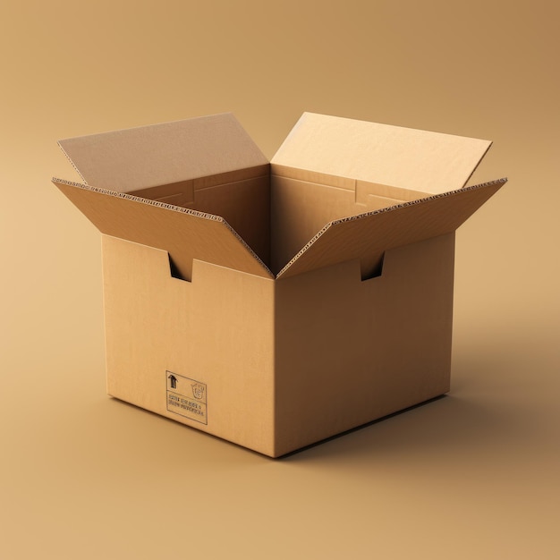 closeup of cardboard box mockup