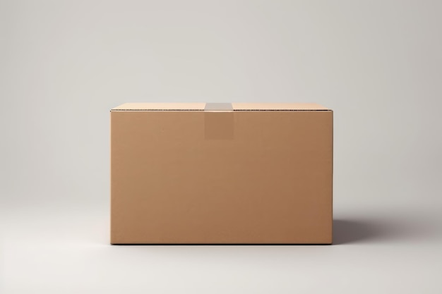 Closeup cardboard box on white background