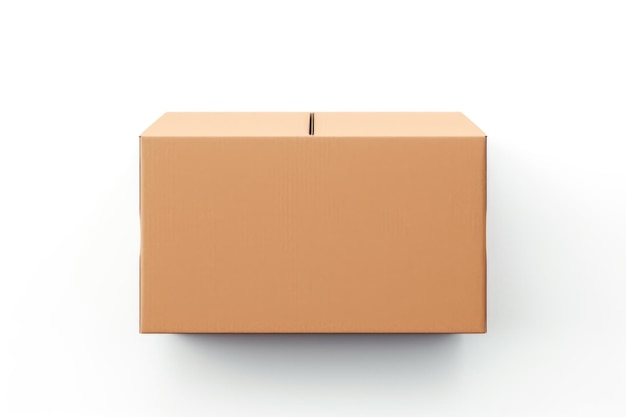 Closeup cardboard box on white background