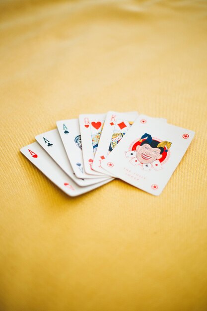 CloseUp Of Cards On Background