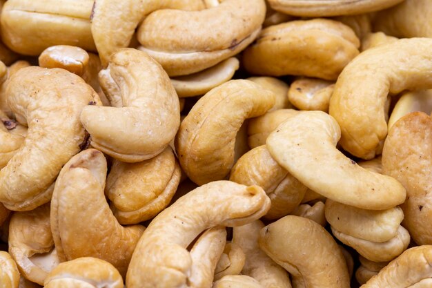 Photo closeup cashew food background snack fresh nuts