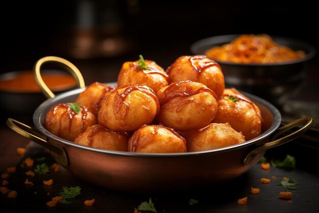 Photo closeup chatpati golgappa popular fast food golgappa image photography