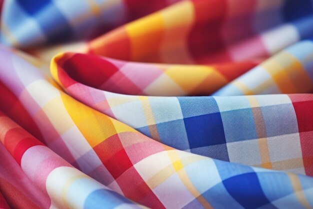 Closeup of checkered fabric as background