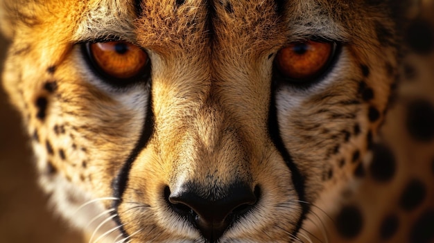 Photo closeup of a cheetahs mournful expression its eyes reflecting the pain and struggle of a species on