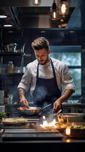 CloseUp of a Chef Cooking