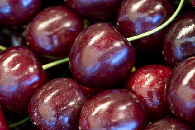 Closeup cherries food background