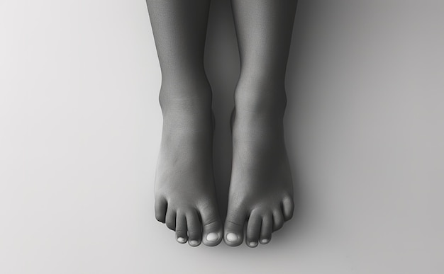 Foto closeup dei piedi nudi dei bambini concetto di rilassamento e conforto a casa