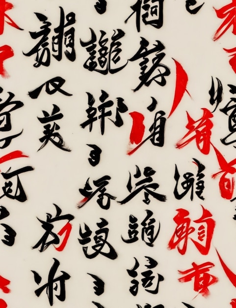 A closeup of a Chinese New Year scroll with intricate calligraphy