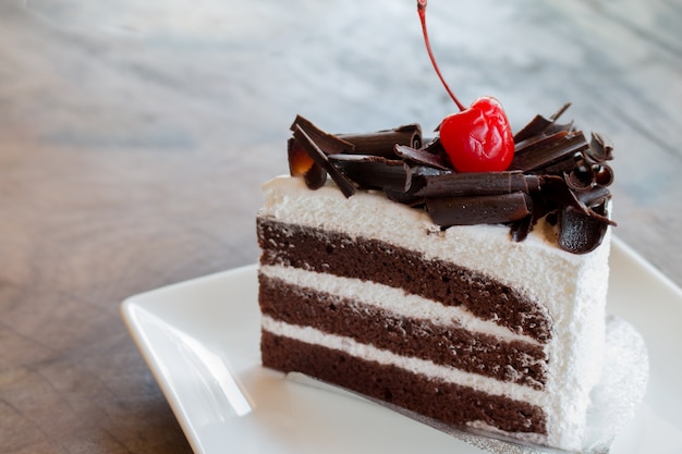 Closeup of chocolate cake 