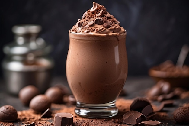 Closeup Chocolate Milkshake