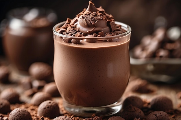 Closeup Chocolate Milkshake