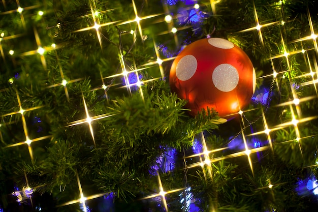 Closeup of Christmas-tree decorations