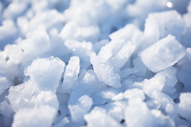 Closeup of chunks of ice