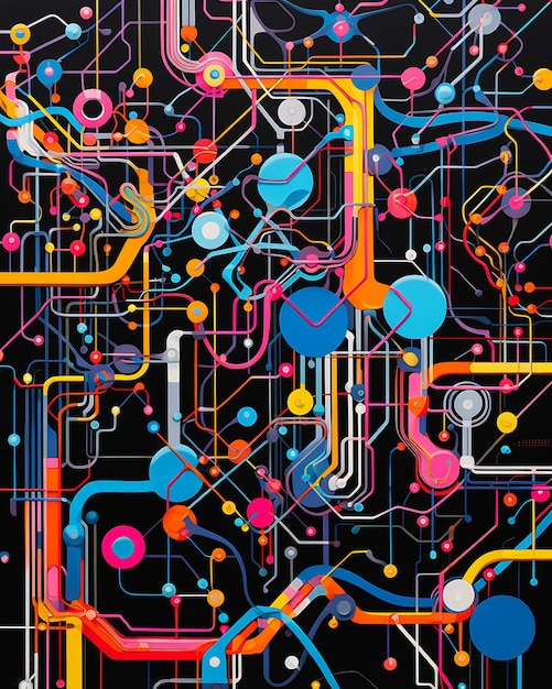 Closeup of a circuit board with tristan topology lines