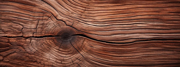 Foto closeup di un motivo circolare in legno con dettagli ricchi struttura intricata in legno ai generative