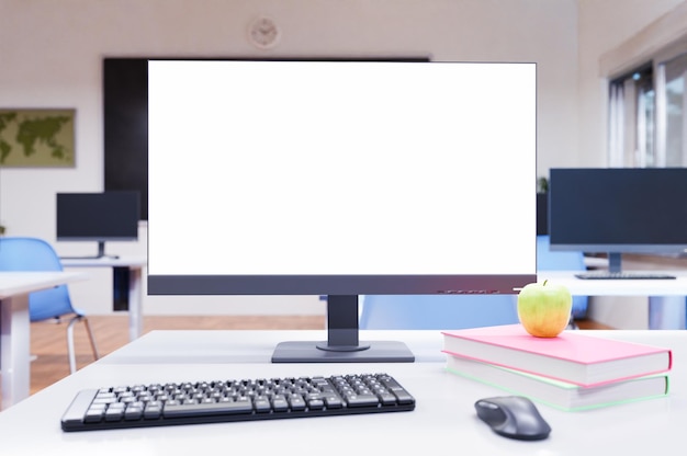 Closeup of a classroom monitor