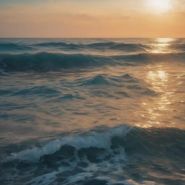 澄んだ水の海の波のクローズアップ