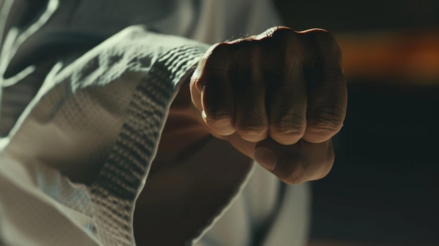 Closeup of a clenched fist symbolizing strength and determination